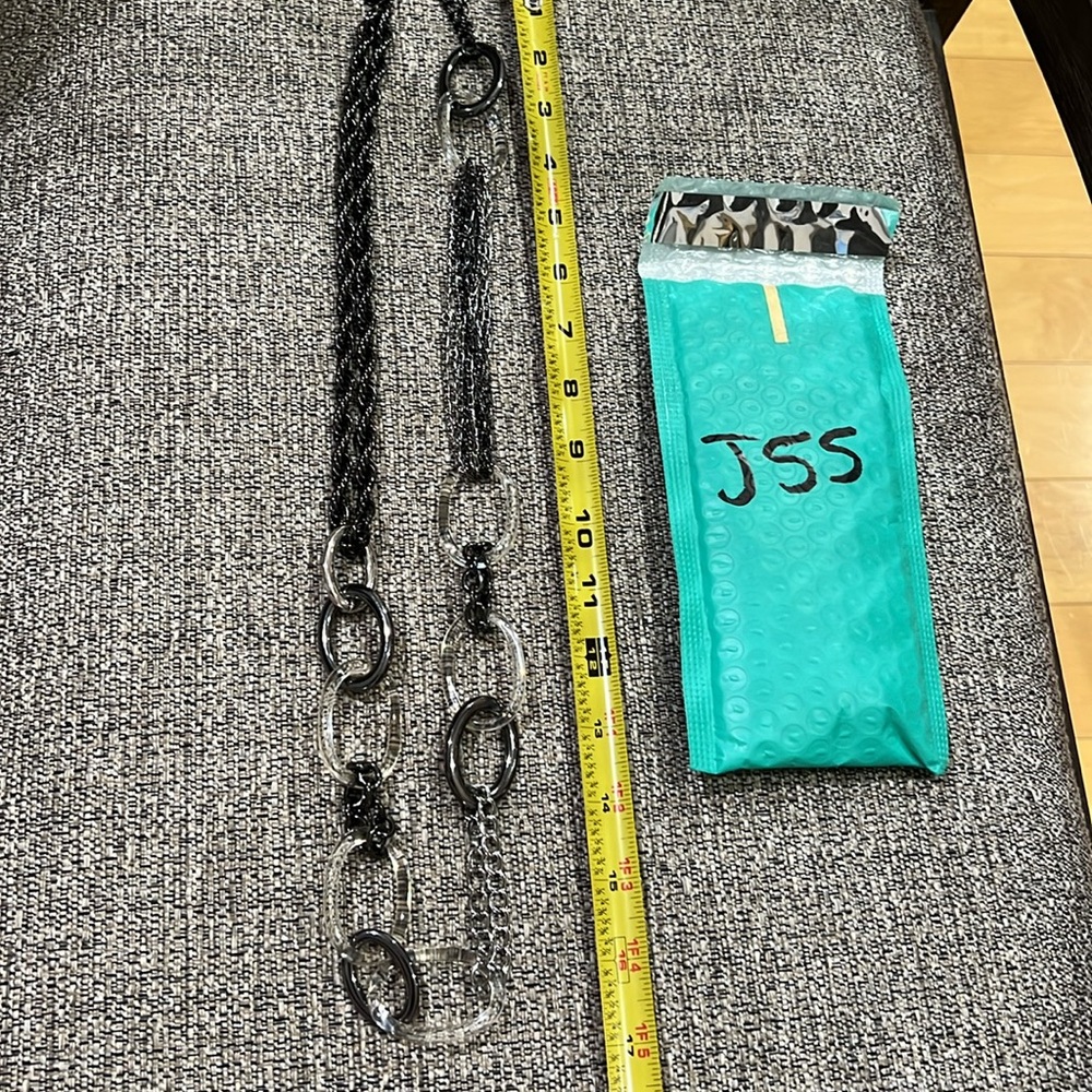 Talbots Chunky Silver Statement Necklace With Ova… - image 2